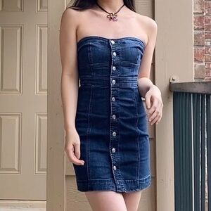 AE‎ Denim Strapless Dress
